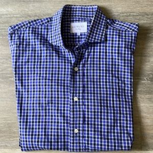 Ledbury | Men’s Blue Dress Shirt | Sz L 17 in neck 43 cm sleeve